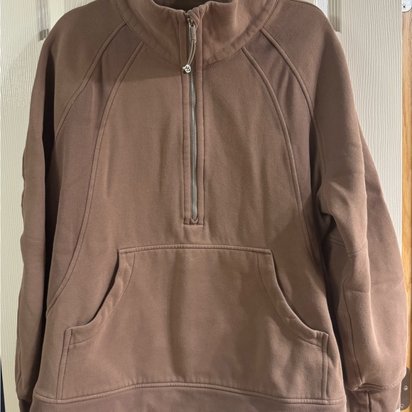 lululemon athletica Tops - lululemon athletica Brown Half-Zip Fleece Pullover